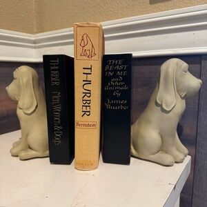 2007 Vintage James Levenger Thurber’s Men, Women & Dogs Bookends Rare